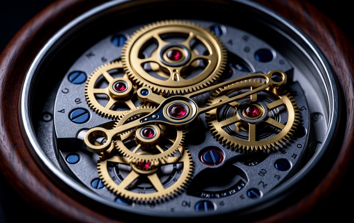 Intricate watch movement mechanics
